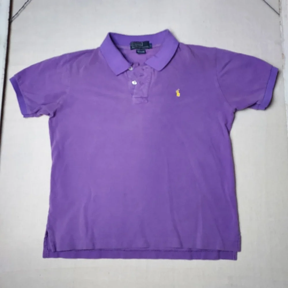 Polo Ralph Lauren Men's Purple Short Sleeve Polo Shirt Size M 100% Cotton...
